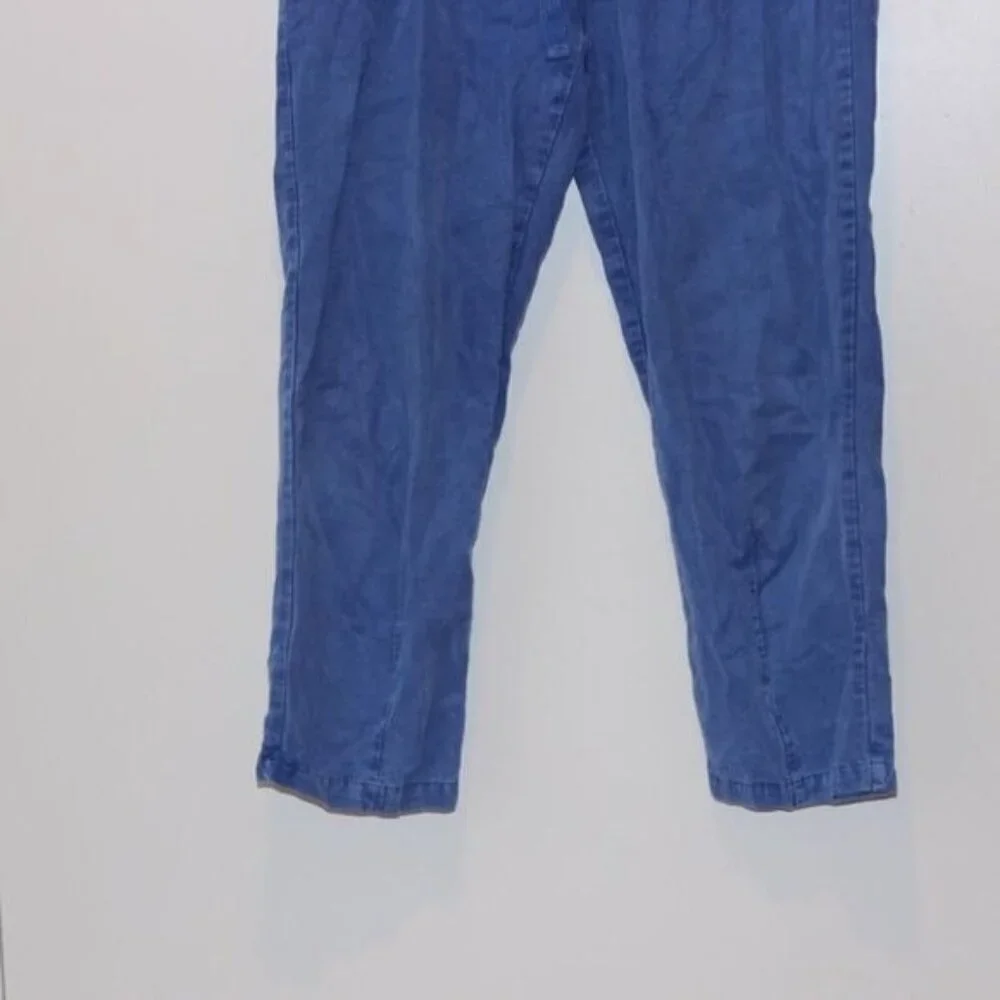 Zara Blue Linen high waisted Joggers Pants Women Size Small